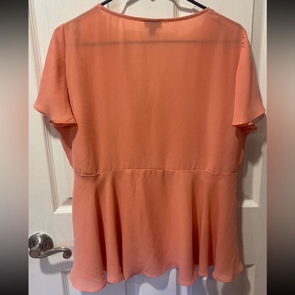 Torrid Peachy Pink Sheer Blouse Size 00 (M/L) - Picture 2 of 3